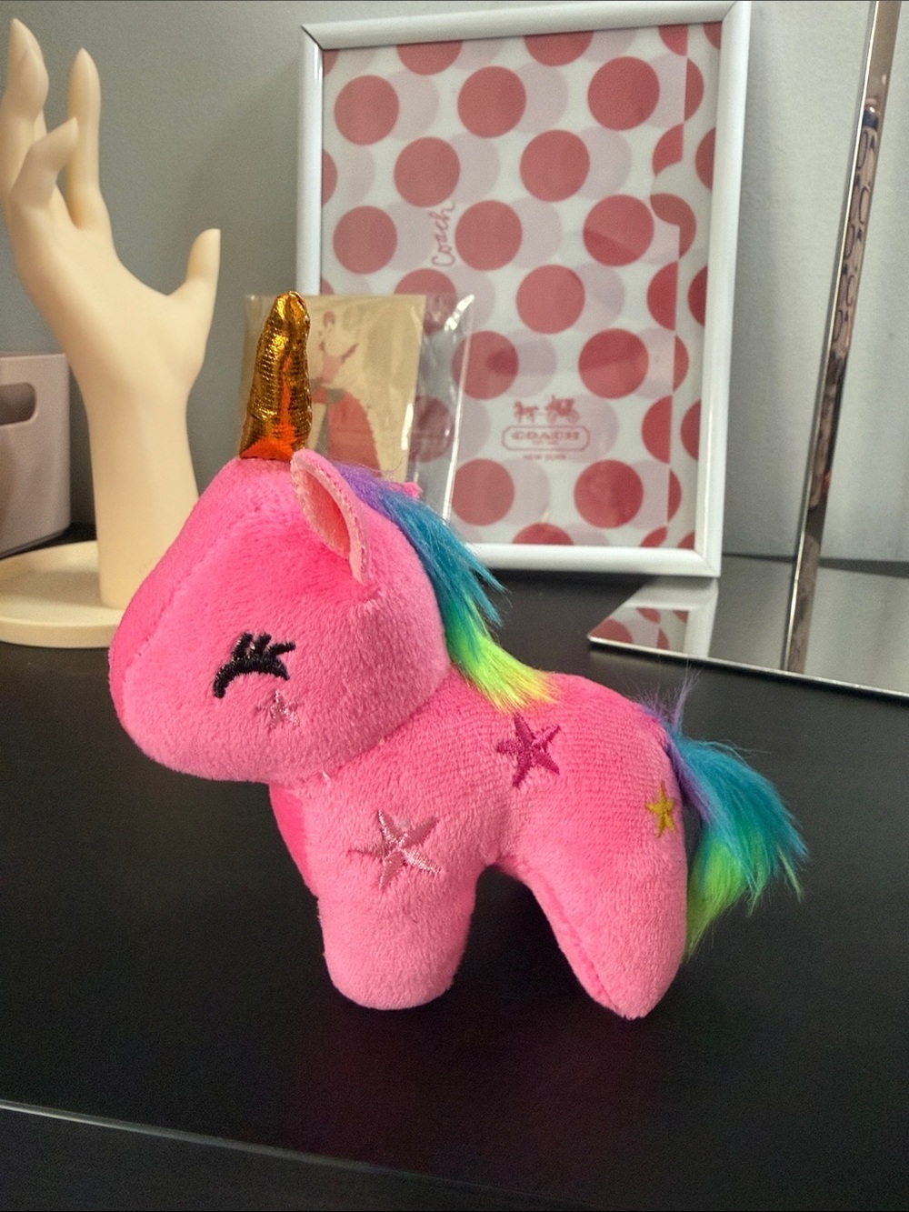 Pink Unicorn Plush Bag Charm/Key Holder
